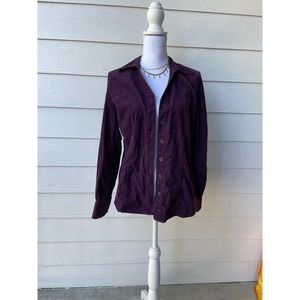 St. John’s Bay purple corduroy button down shirt | size large